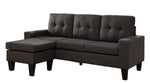 Douglas 2Pc Black Charcoal Reversible Sectional