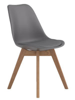 Breckenridge 2 Grey Plastic/Natural Oak Wood Side Chairs