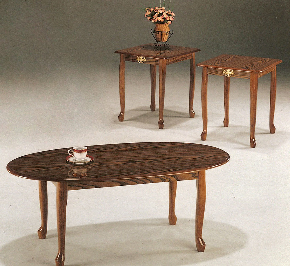 Mary 3-Pc Oak Wood Table Set