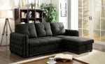 Demi Dark Gray Fabric Sectional with Sleeper