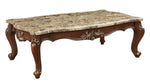 Shalisa Walnut Finish Wood/Marble Top Coffee Table