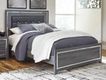 Lodanna Gray Wood Full Panel Bed with LED