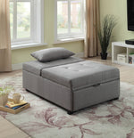 Oona Gray Linen-Like Fabric Futon Sofa