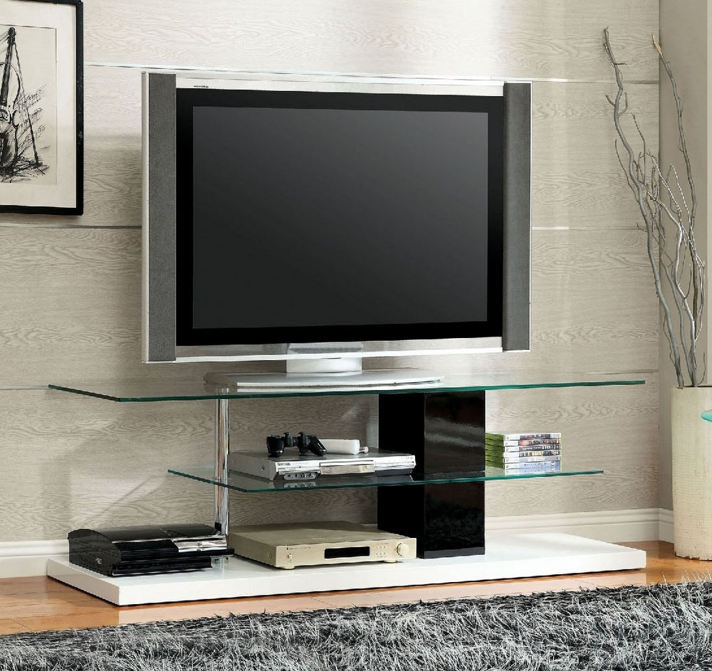 Neapoli Black/White Glass TV Console