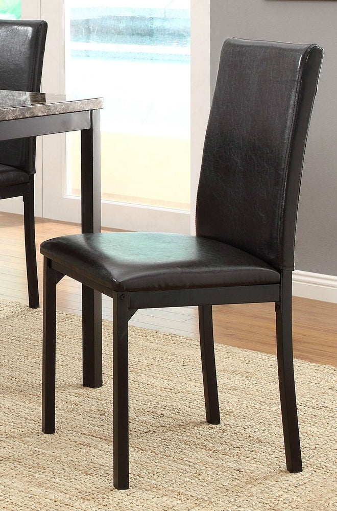 Tempe 4 Black Leatherette Upholstered Side Chairs