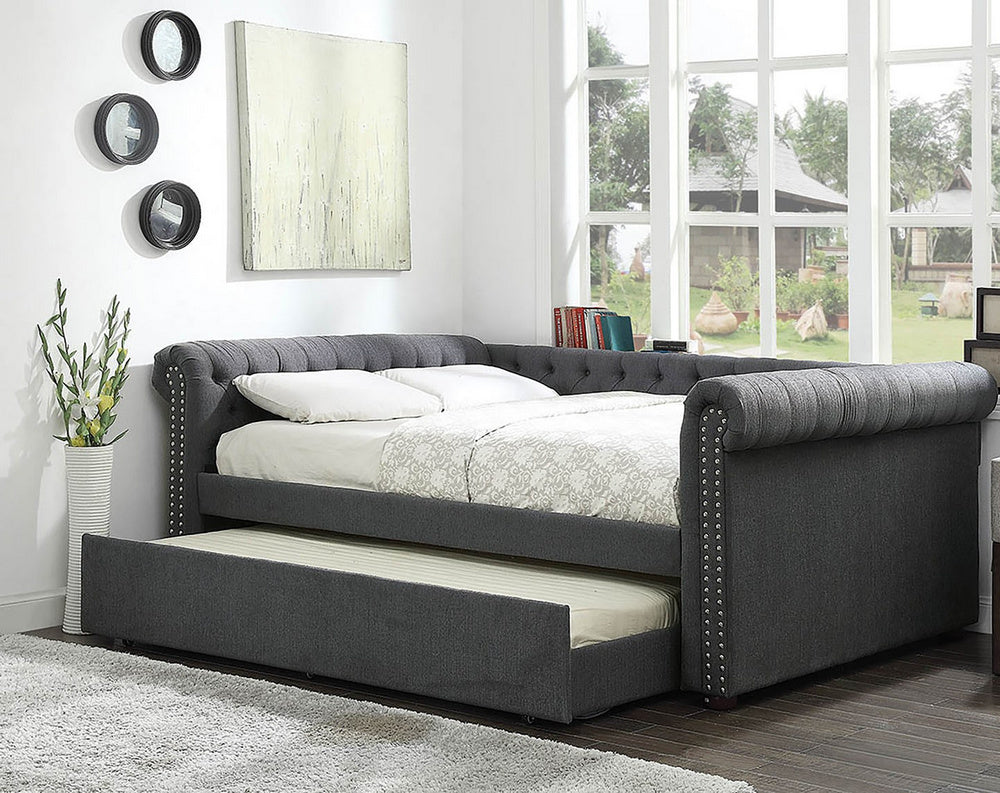 Leanna Gray Fabric Queen Daybed (Oversized)