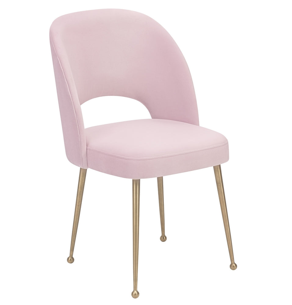 Swell Blush Velvet/Gold Meta Side Chair