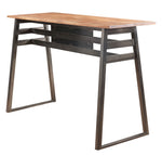 Scarus Natural Finish Wood/Gunmetal Steel Bar Table