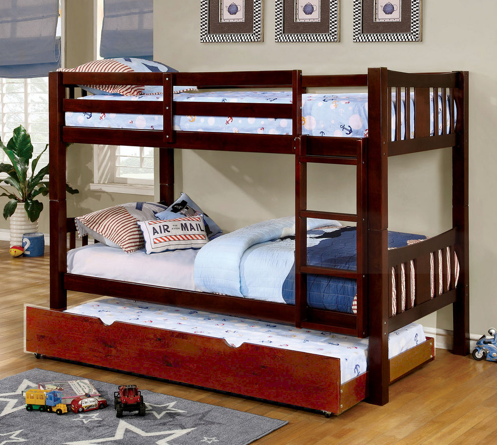 Cameron Dark Walnut Twin over Twin Bunk Bed