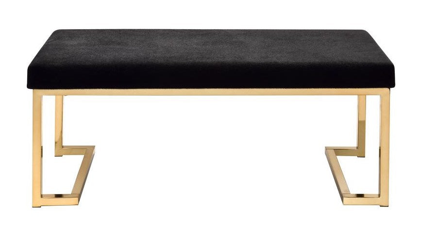 Boice Black Fabric/Gold Metal Bench