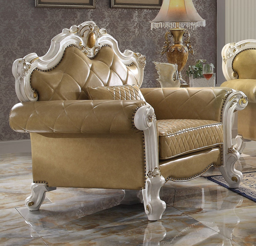 Picardy Butterscotch PU Leather/Antique Pearl Chair