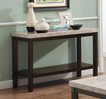 Nicolette Real Marble/Espresso Finish Wood Sofa Table