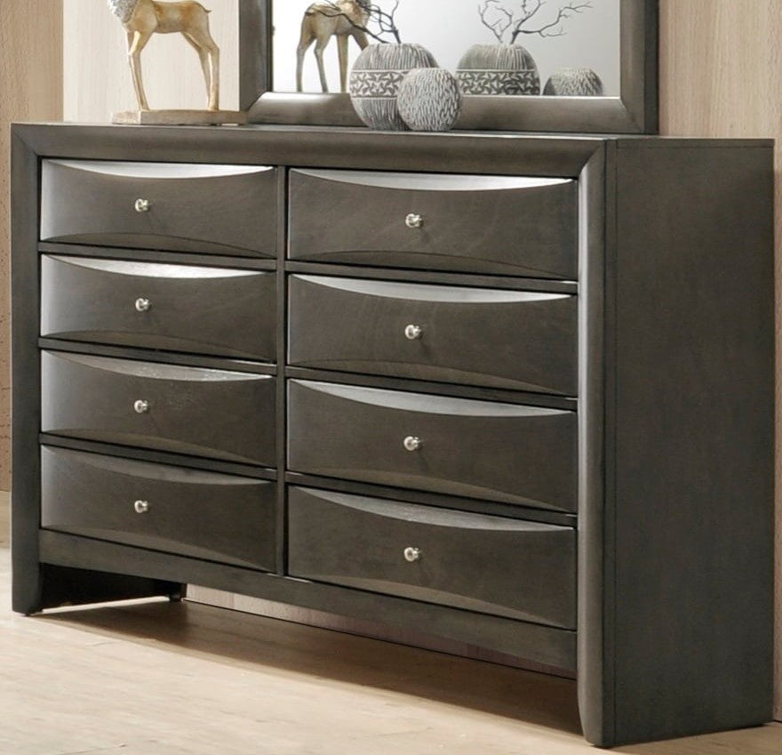 Ireland Gray Oak Wood 8-Drawer Dresser