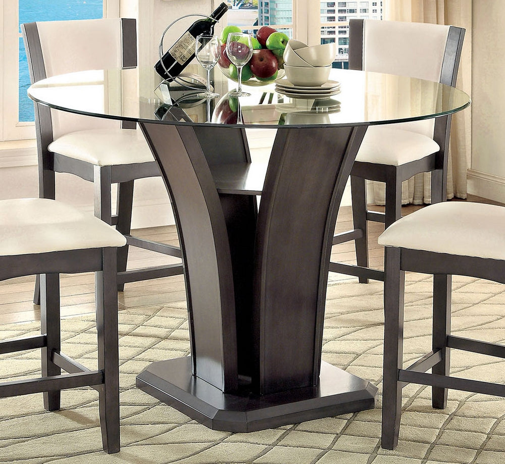 Manhattan Gray Wood/Glass Counter Height Table