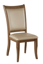 Harald 2 Beige PU Leather/Gray Oak Wood Side Chairs