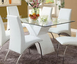 Wailoa White Dining Table with Glass Top