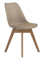 Breckenridge 2 Tan Plastic/Natural Oak Wood Side Chairs