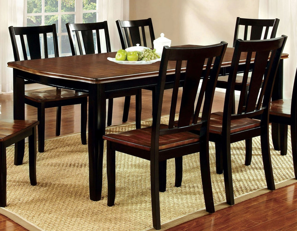 Dover Black & Cherry Wood Dining Table w/ Leaf