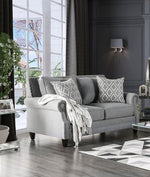 Giovanni Gray Linen-Like Fabric Loveseat