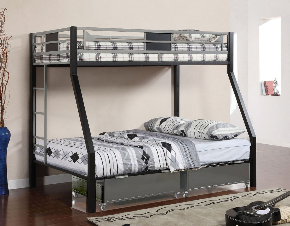 Clifton Silver Metal Twin/Full Bunk Bed