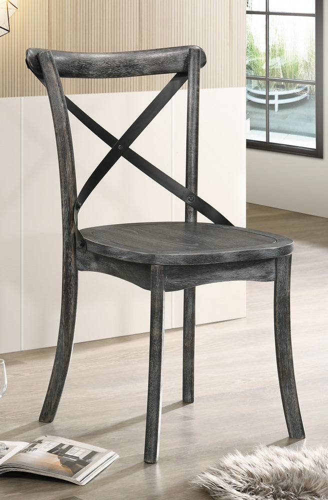 Kendric 2 Rustic Gray Wood Side Chairs