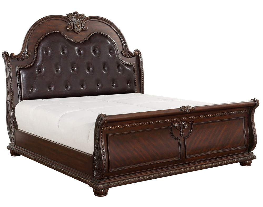 Cavalier Dark Cherry Wood Cal King Bed (Oversized)