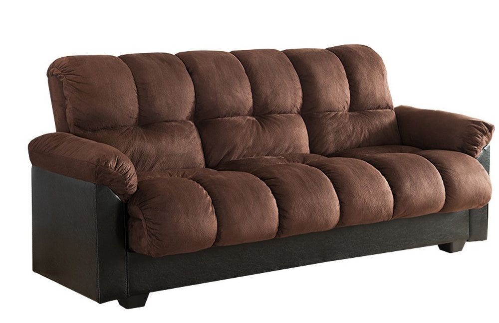 London Dark Brown Fabric Sofa Bed