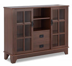 Dubbs Walnut Wood Server with 2 Drawers & 2 Doors