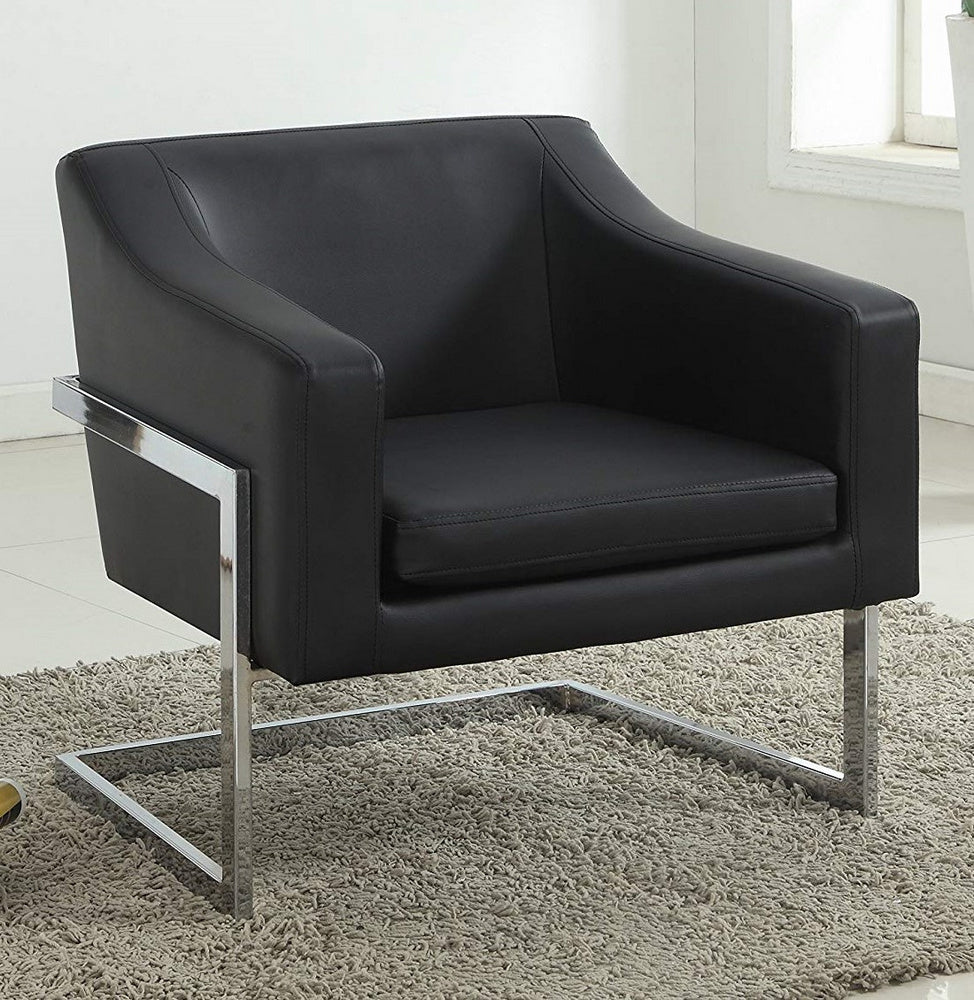 Violante Black Faux Leather Accent Chair