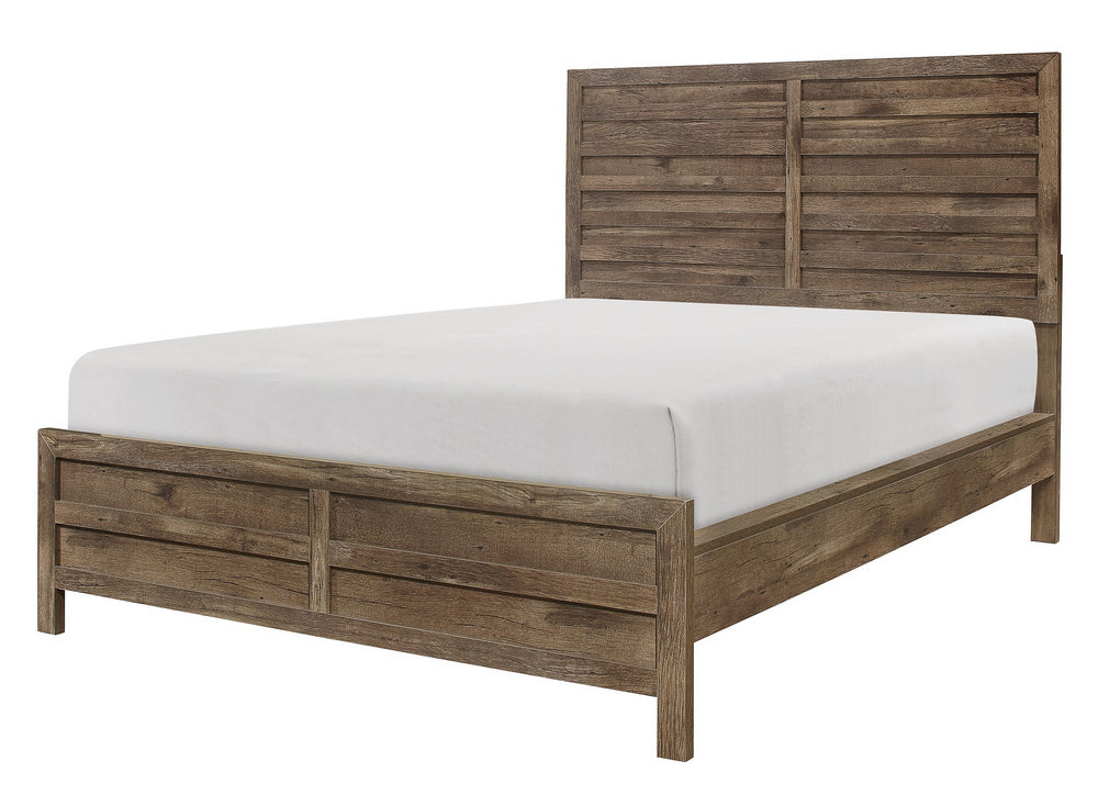 Mandan Weathered Pine Wood Queen Bed