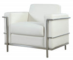 Helix White Faux Leather Accent Chair