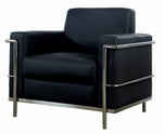 Helix Black Faux Leather Accent Chair