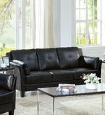 Pierre Black Leatherette Sofa