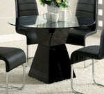 Mauna Black Wood/Glass Round Dining Table