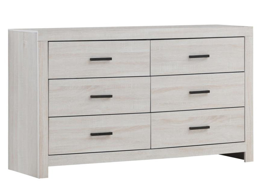 Marion Coastal White Wood 6-Drawer Dresser