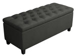 Inyene Charcoal Fabric Storage Accent Bench