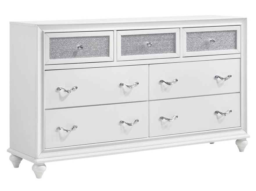 Barzini White Wood 7-Drawer Dresser