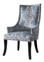 Audrey 2 Teal Grey Fabric Side Chairs