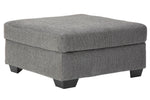 Dalhart Charcoal Fabric Oversized Accent Ottoman