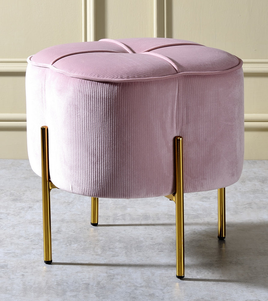 Bergia Blush Pink Velvet Ottoman