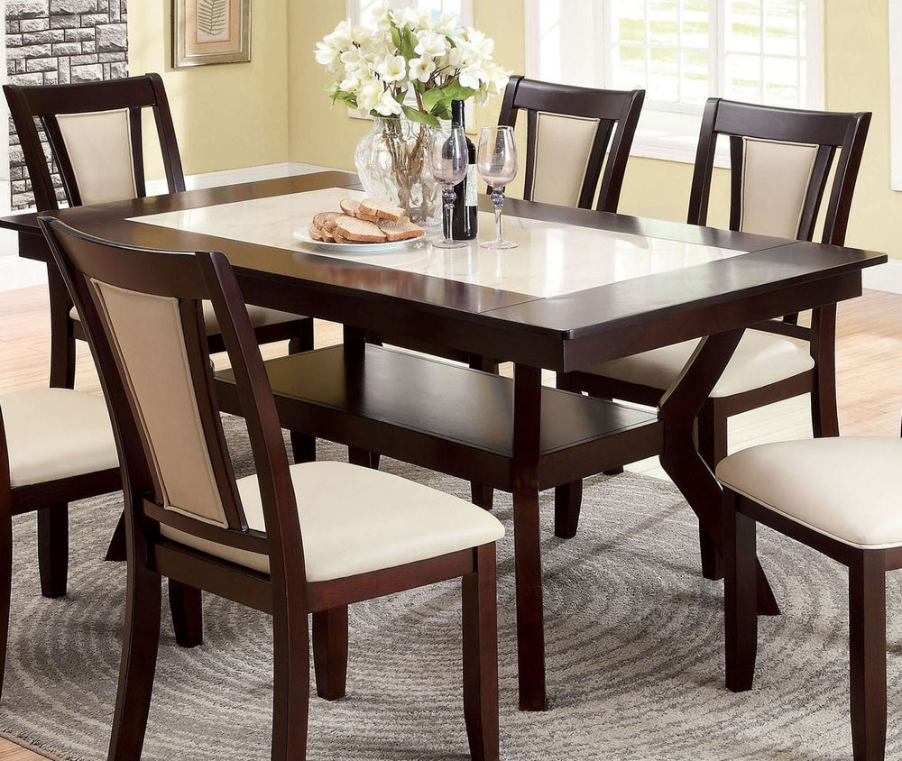 Brent Dark Cherry/Ivory Dining Table