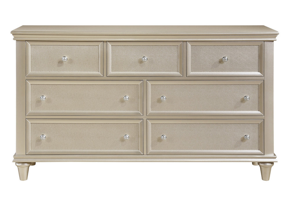 Celandine 7-Drawer Silver Finish Wood Dresser