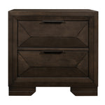 Chesky Warm Espresso Wood 2-Drawer Nightstand