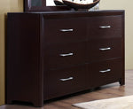 Edina Espresso Wood Dresser with 6 Drawers