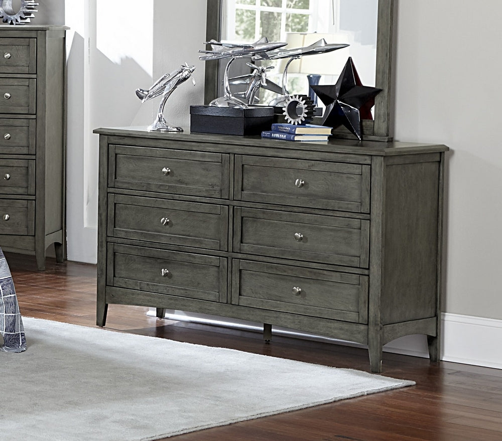 Garcia Gray Wood 6-Drawer Dresser