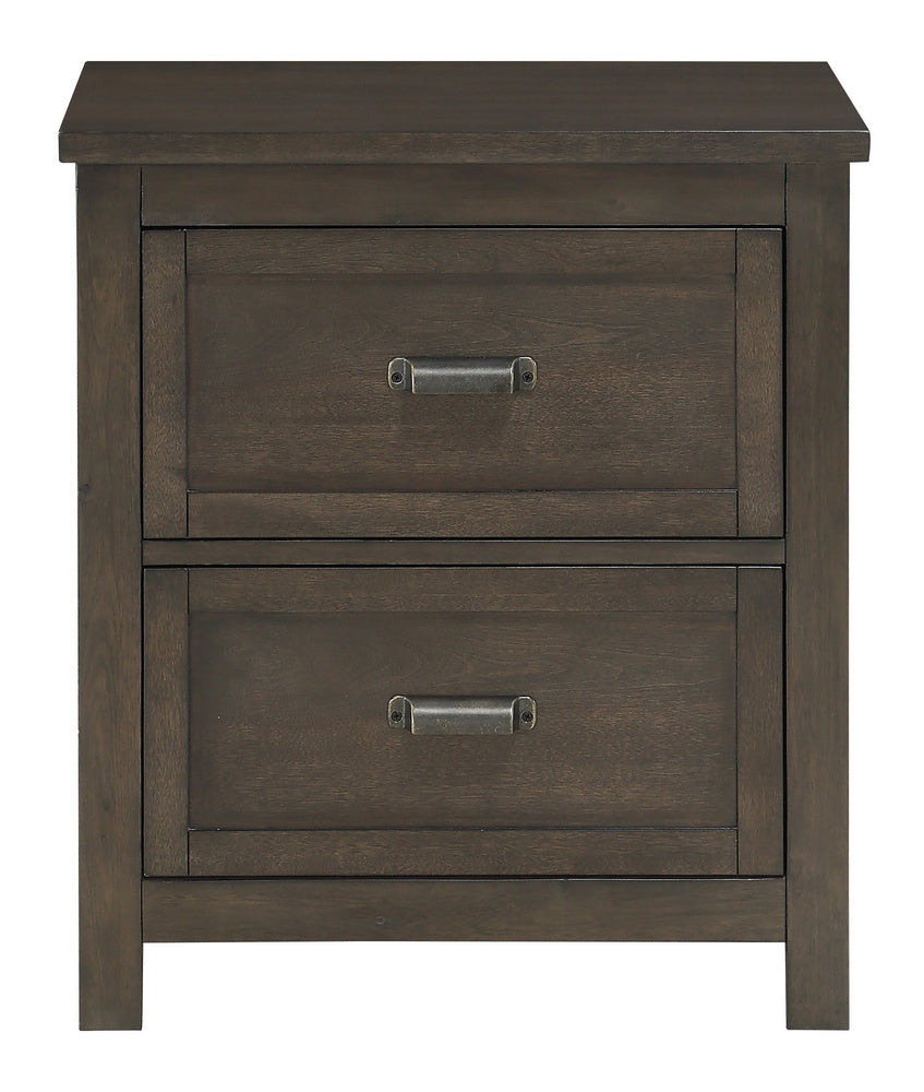 Hebron Dark Cherry Wood 2-Drawer Nightstand