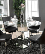 Izzy Silver Glass/Metal Dining Table