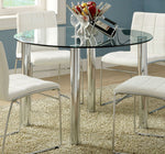 Kona Chrome Dining Table with Round Glass Top