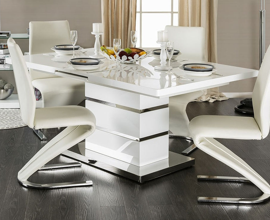 Midvale Contemporary White/Chrome Dining Table