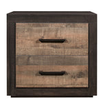 Miter Rustic Mahogany & Dark Ebony Wood Nightstand